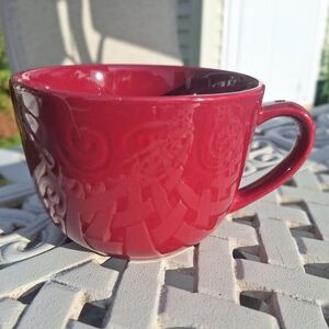 XL Handle Soup Bowl Mug Serveware Plum Red 3 Cup Giant Dish for Sides Beverage